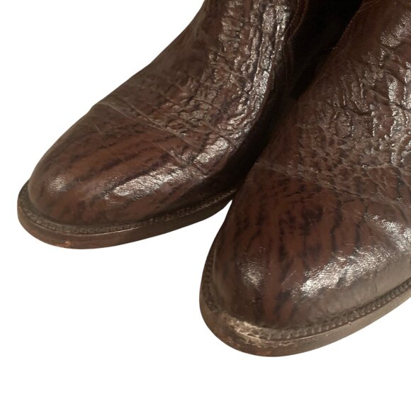 Mens Brown Leather Western Cowboy Boots - Picture 7 of 12